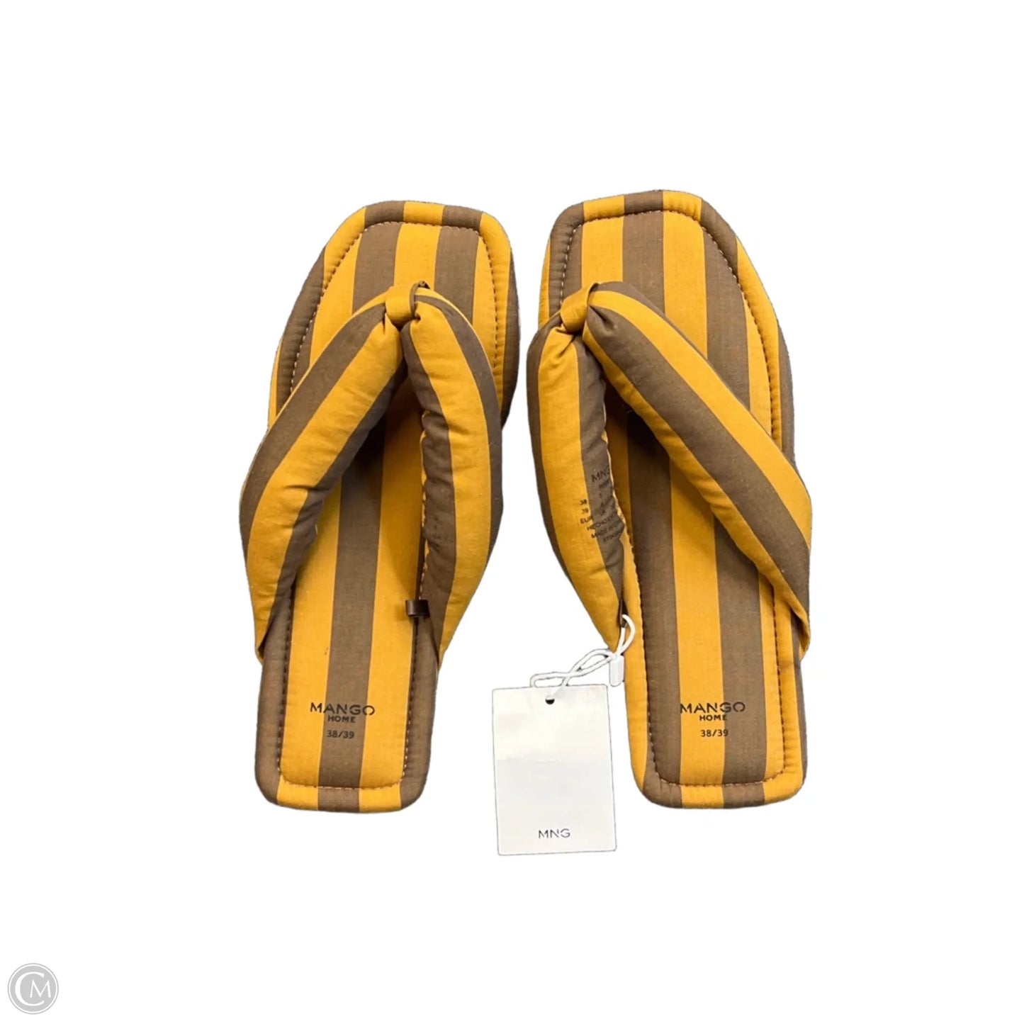 Sandals Flats By Mango In Brown & Yellow, Size: 9