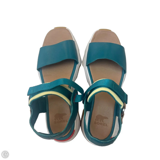 Sandals Heels Platform By Sorel In Green, Size: 7.5