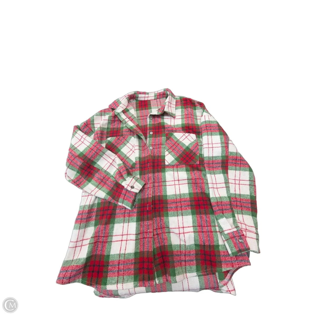 Top Long Sleeve By Clothes Mentor In Plaid Pattern, Size: Osfm