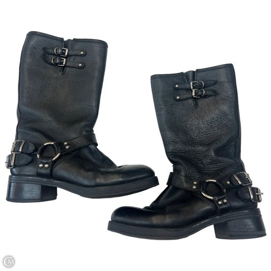 Boots Mid-calf Flats By Steve Madden In Black, Size: 9.5