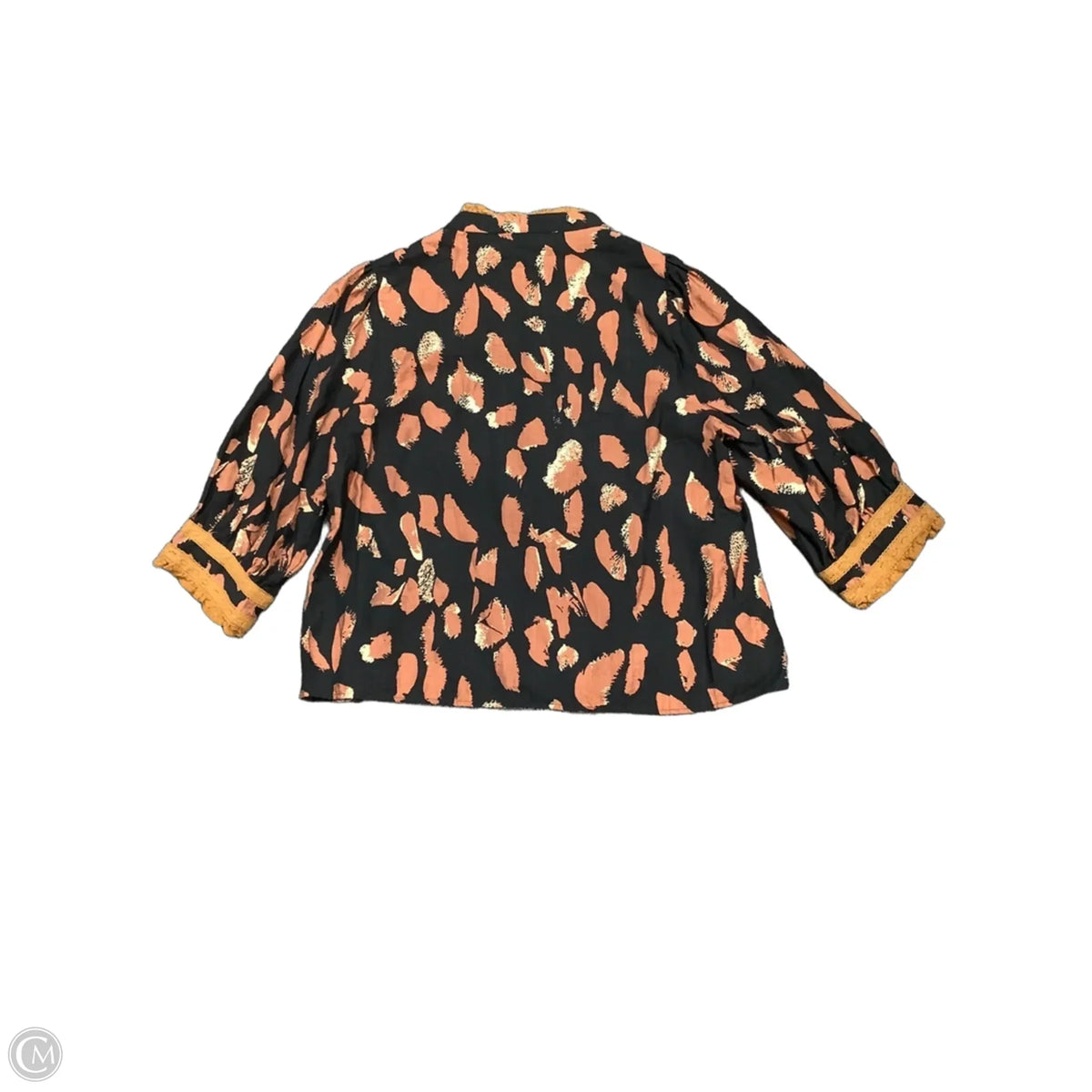 Top 3/4 Sleeve By Thml In Black & Brown, Size: M