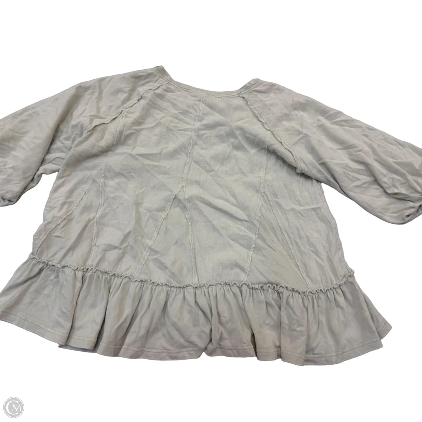 Top Long Sleeve By Easel In Beige, Size: S