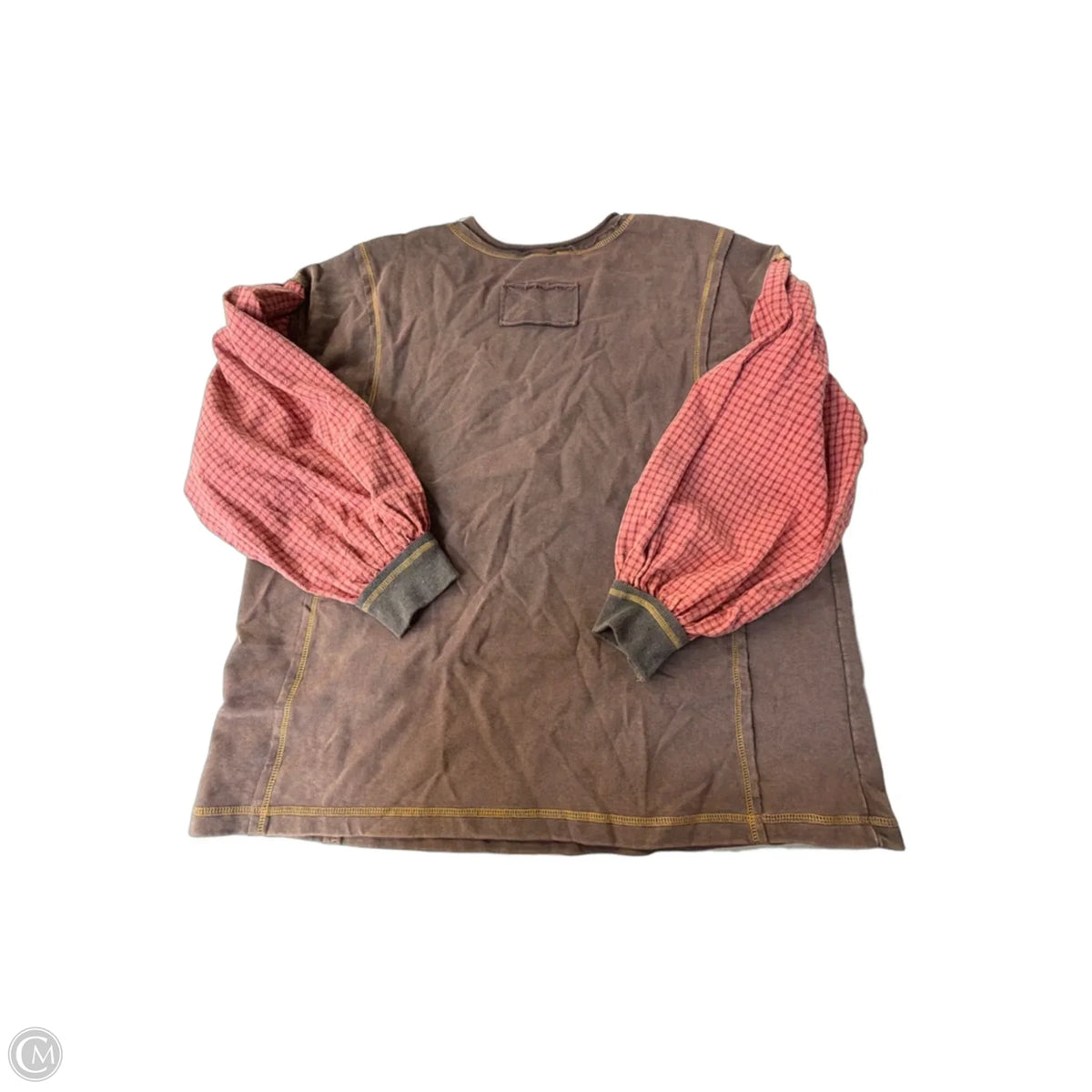 Top Long Sleeve By Easel In Brown & Red, Size: L