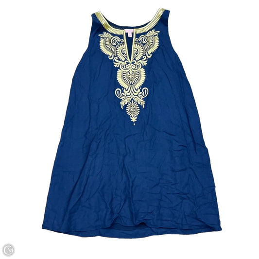 Dress Designer By Lilly Pulitzer In Blue & Gold, Size: Xl
