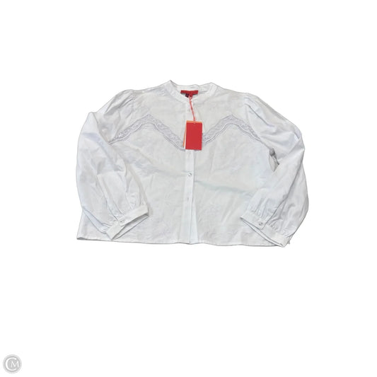 Top Long Sleeve By Clothes Mentor In White, Size: M