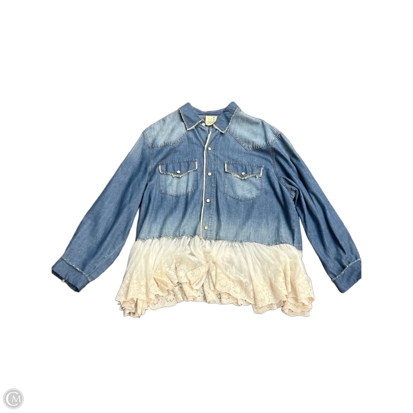 Top Long Sleeve By Cma In Blue Denim, Size: Osfm