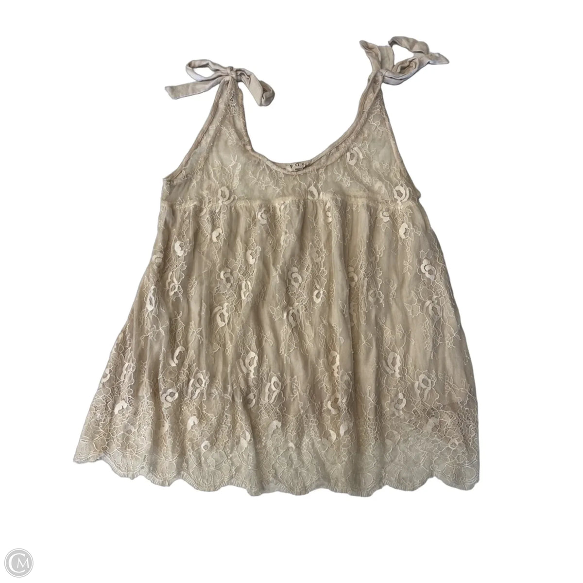 Top Sleeveless By Pol In Cream, Size: S