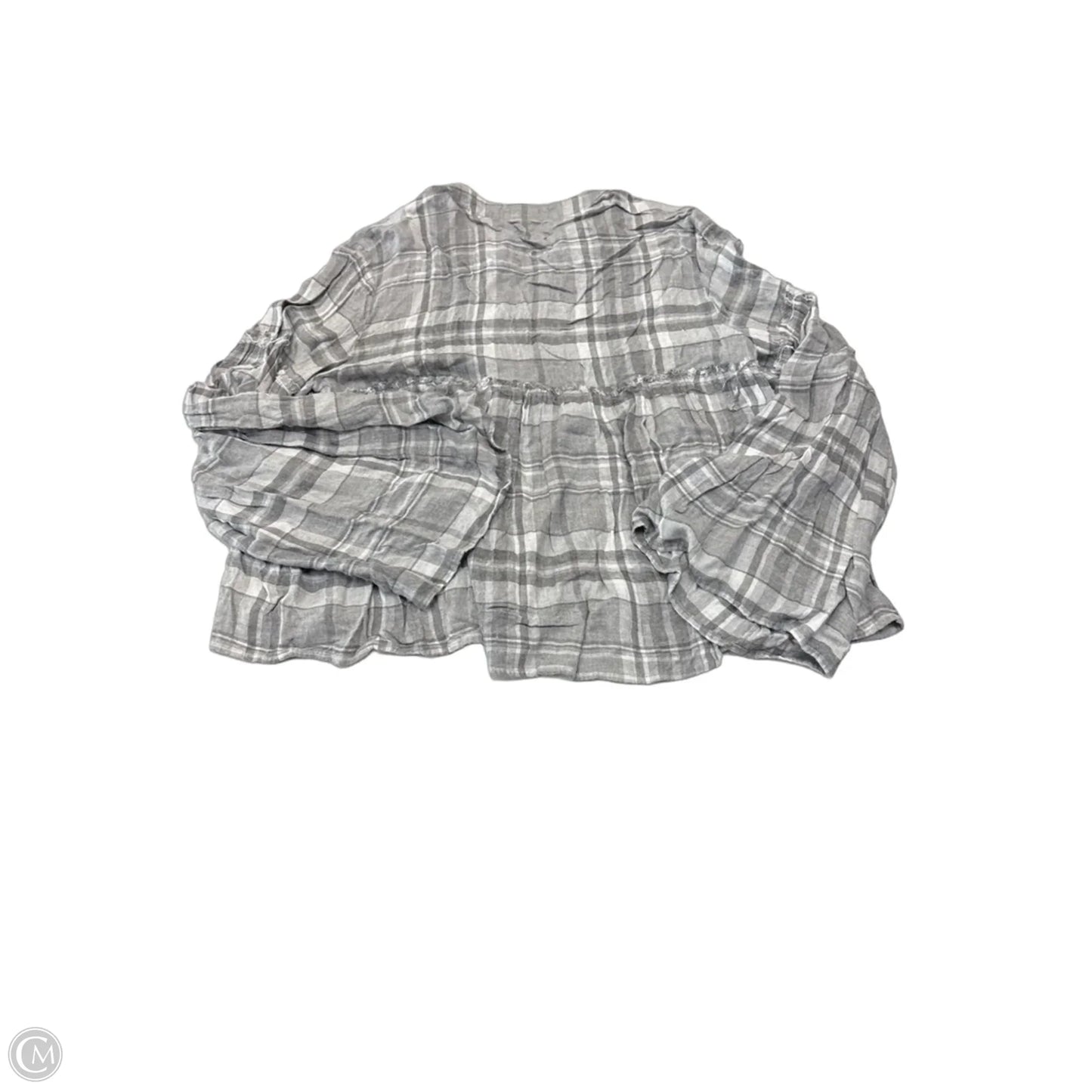 Top Long Sleeve By Cloth & Stone In Plaid Pattern, Size: M