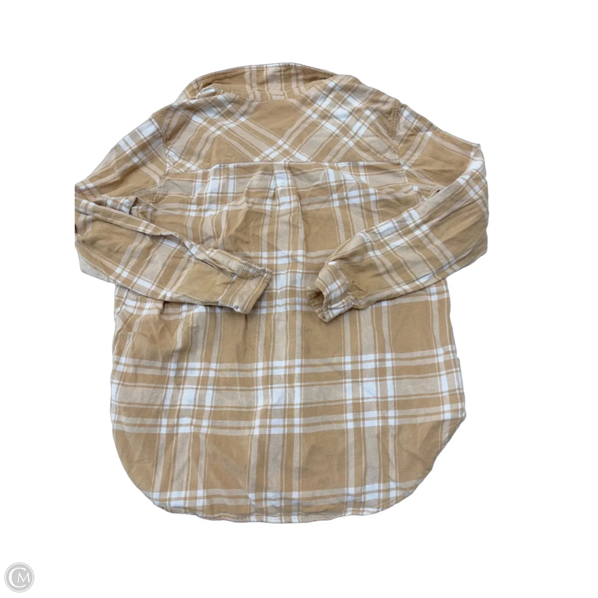 Top Long Sleeve By Gap In Plaid Pattern, Size: L