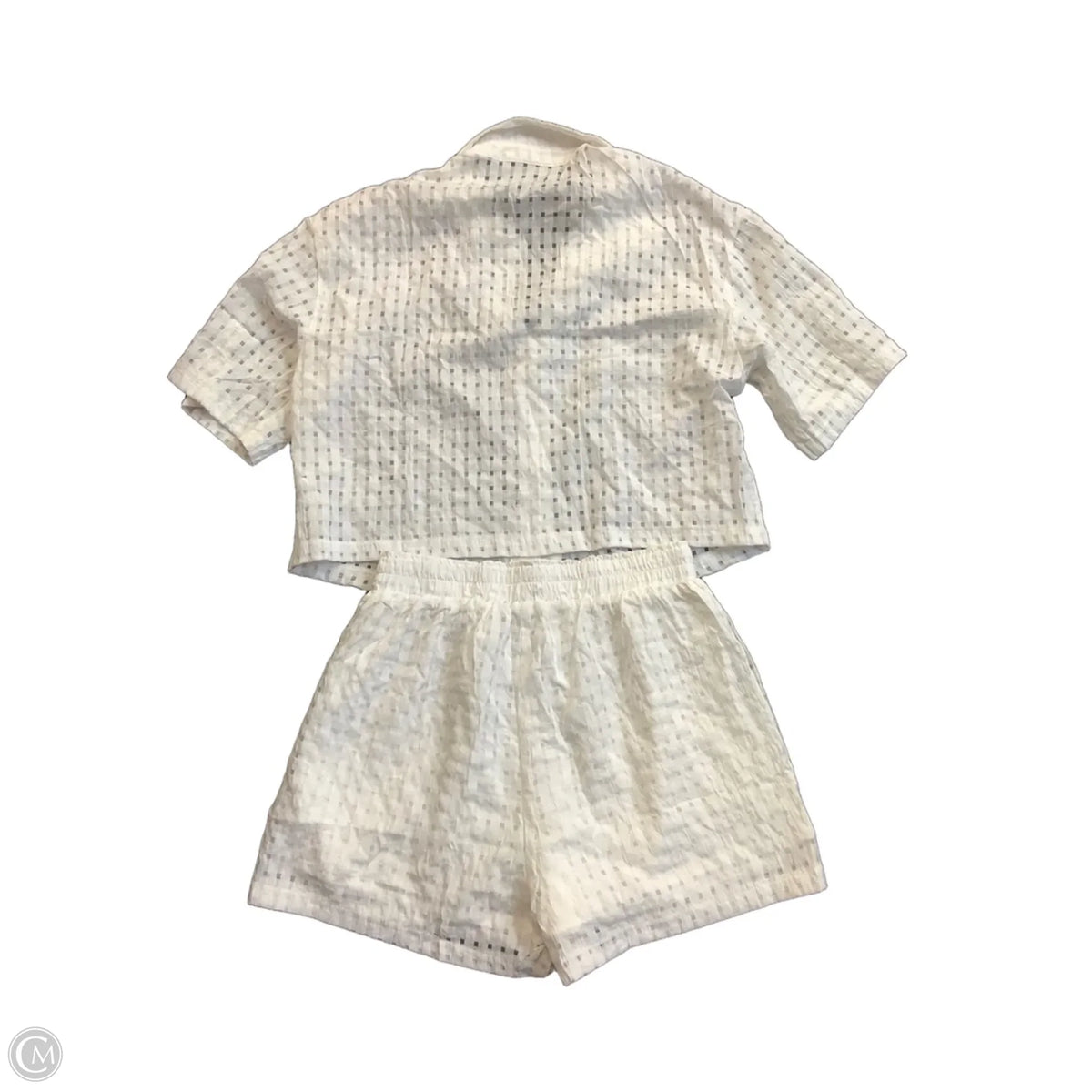 Top 2pc Short Sleeve By Clothes Mentor In White, Size: L