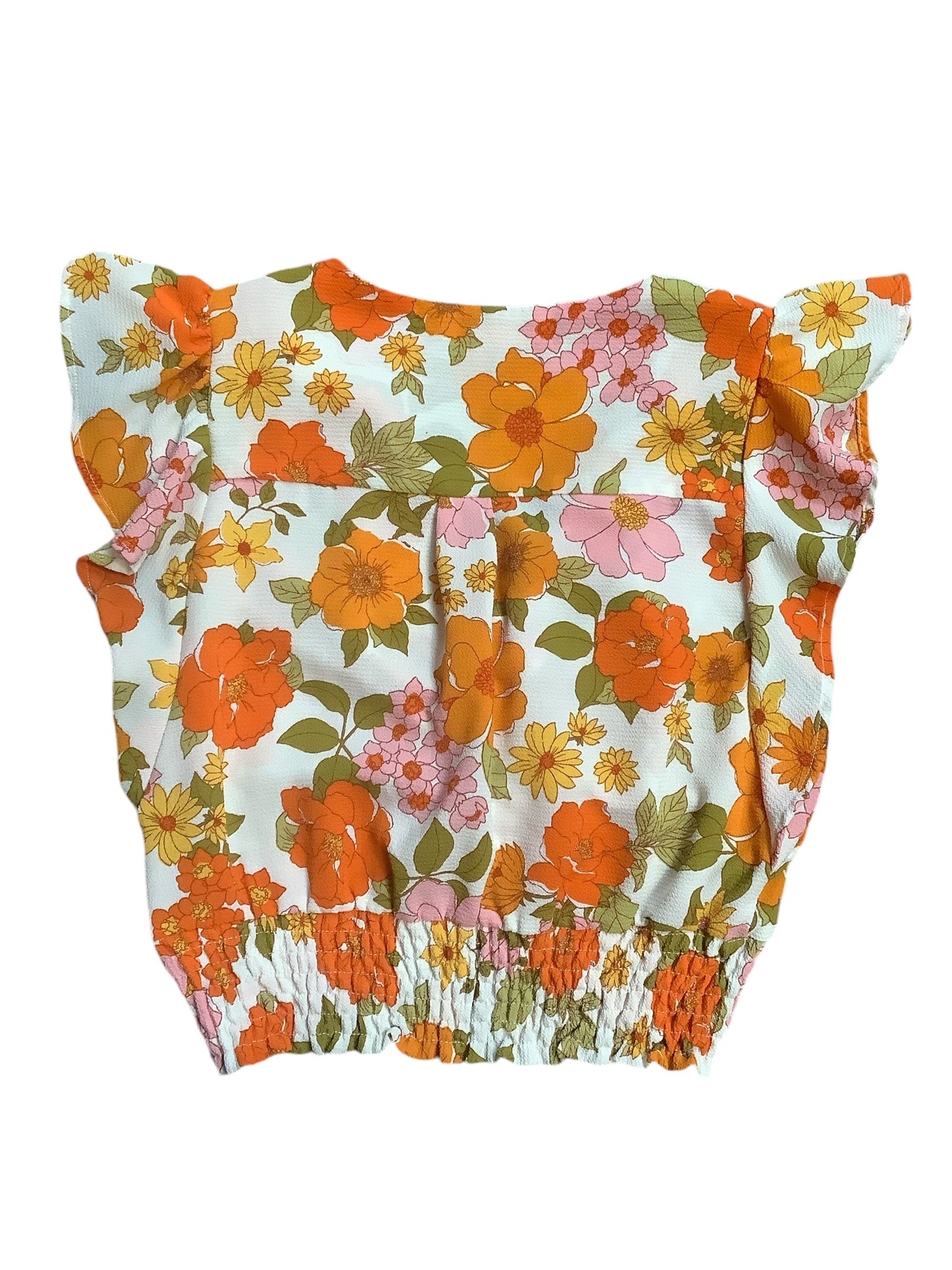 Top Short Sleeve By Monteau In Floral Print, Size: L