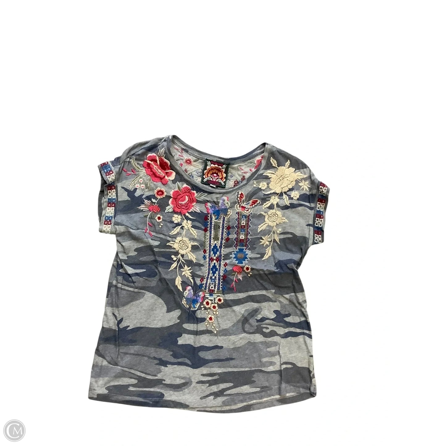 Top Short Sleeve By Johnny Was In Camouflage Print, Size: Xs