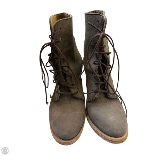 Boots Ankle Heels By Cma In Brown, Size: 9