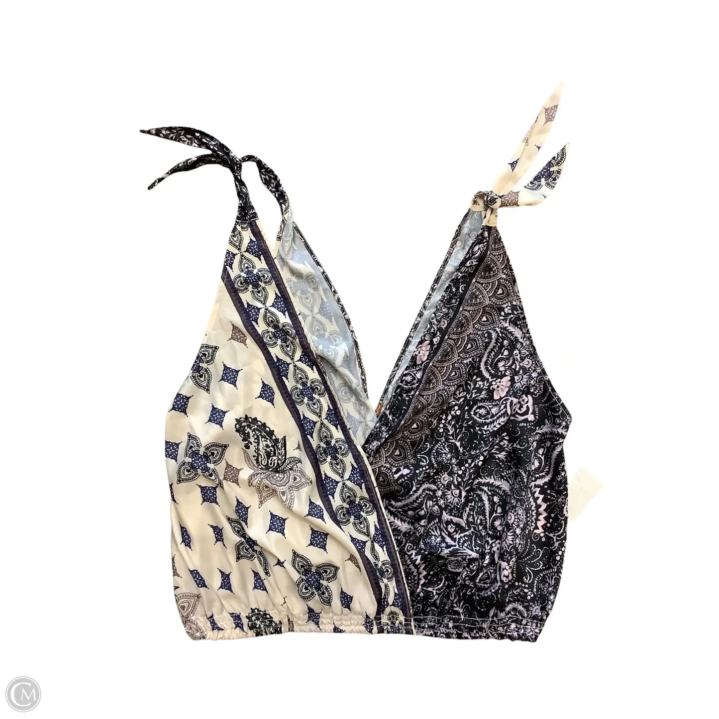 Blouse Sleeveless By Free People In Blue & White, Size: M