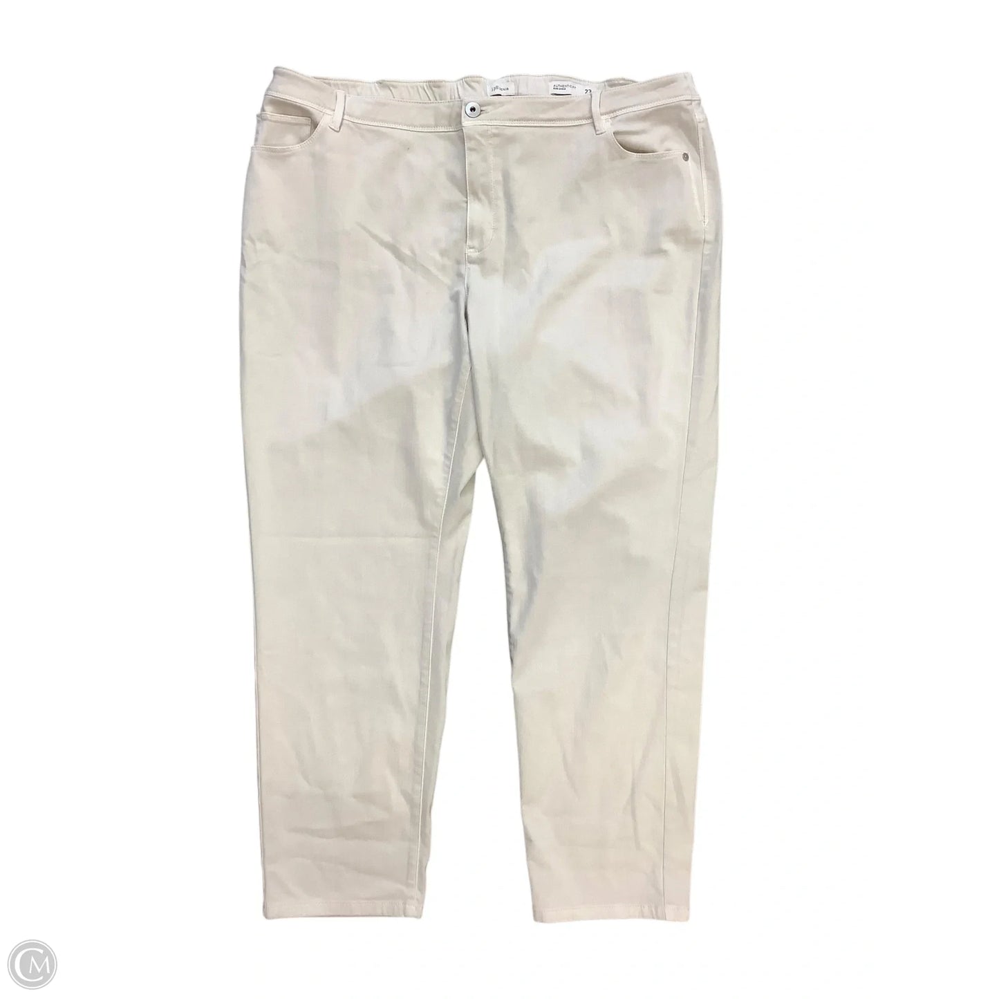 Jeans Straight By J. Jill In Cream, Size: 22