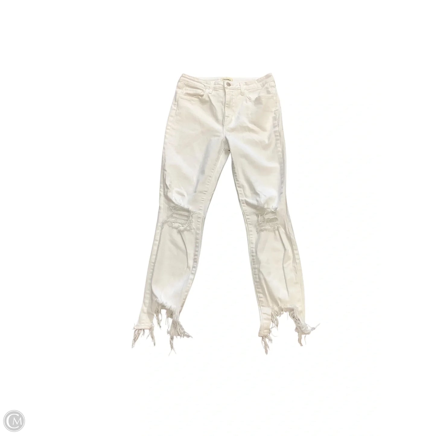 Jeans Straight By L Agence In White, Size: 6 (28)