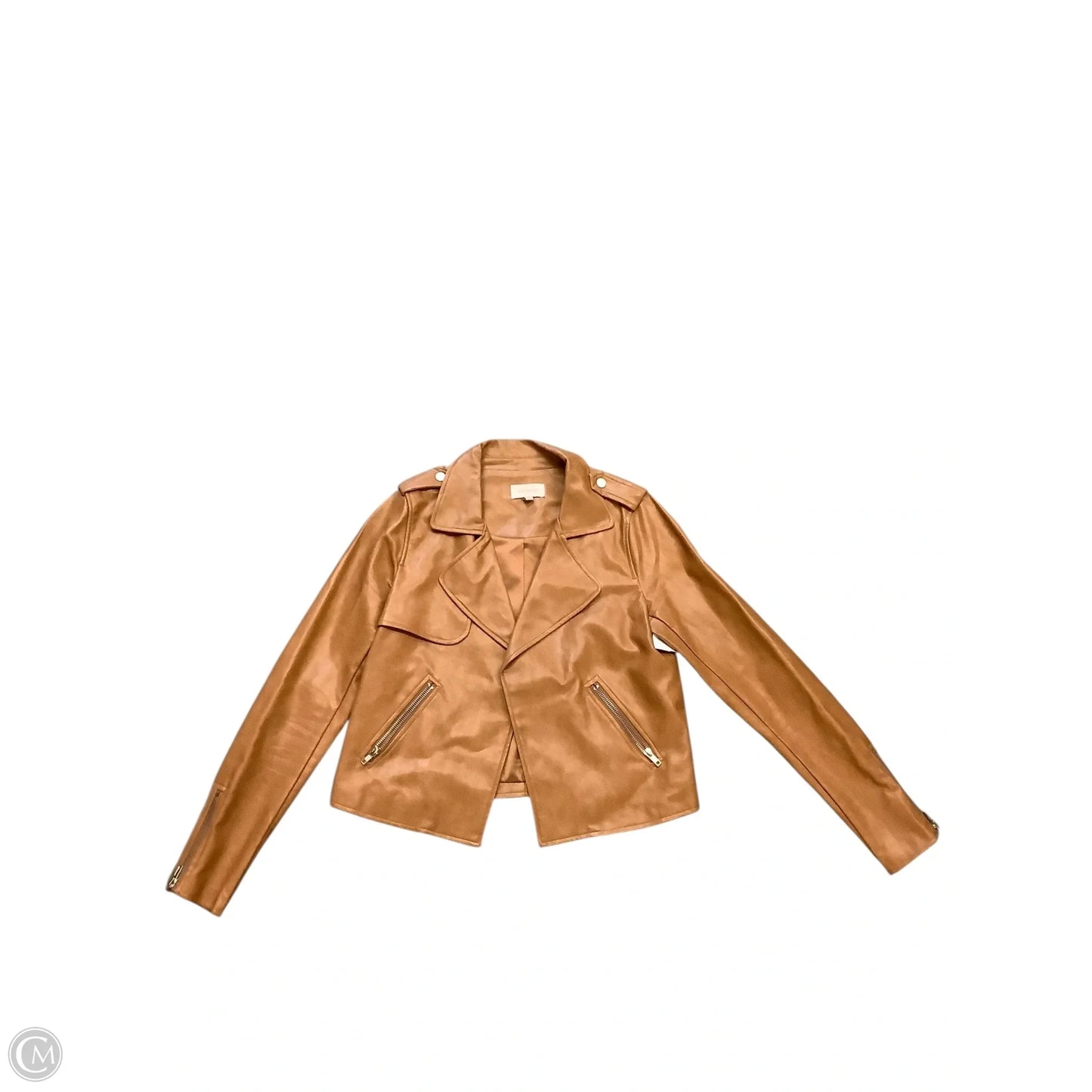 Jacket Leather By Skies Are Blue In Tan, Size: S