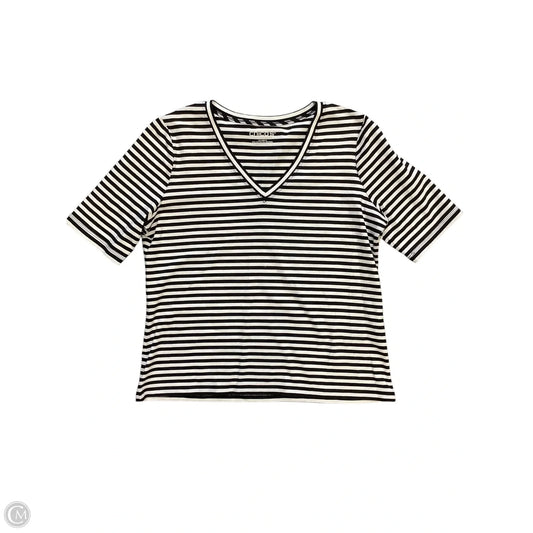 Top Short Sleeve Basic By Chicos In Black & White, Size: M