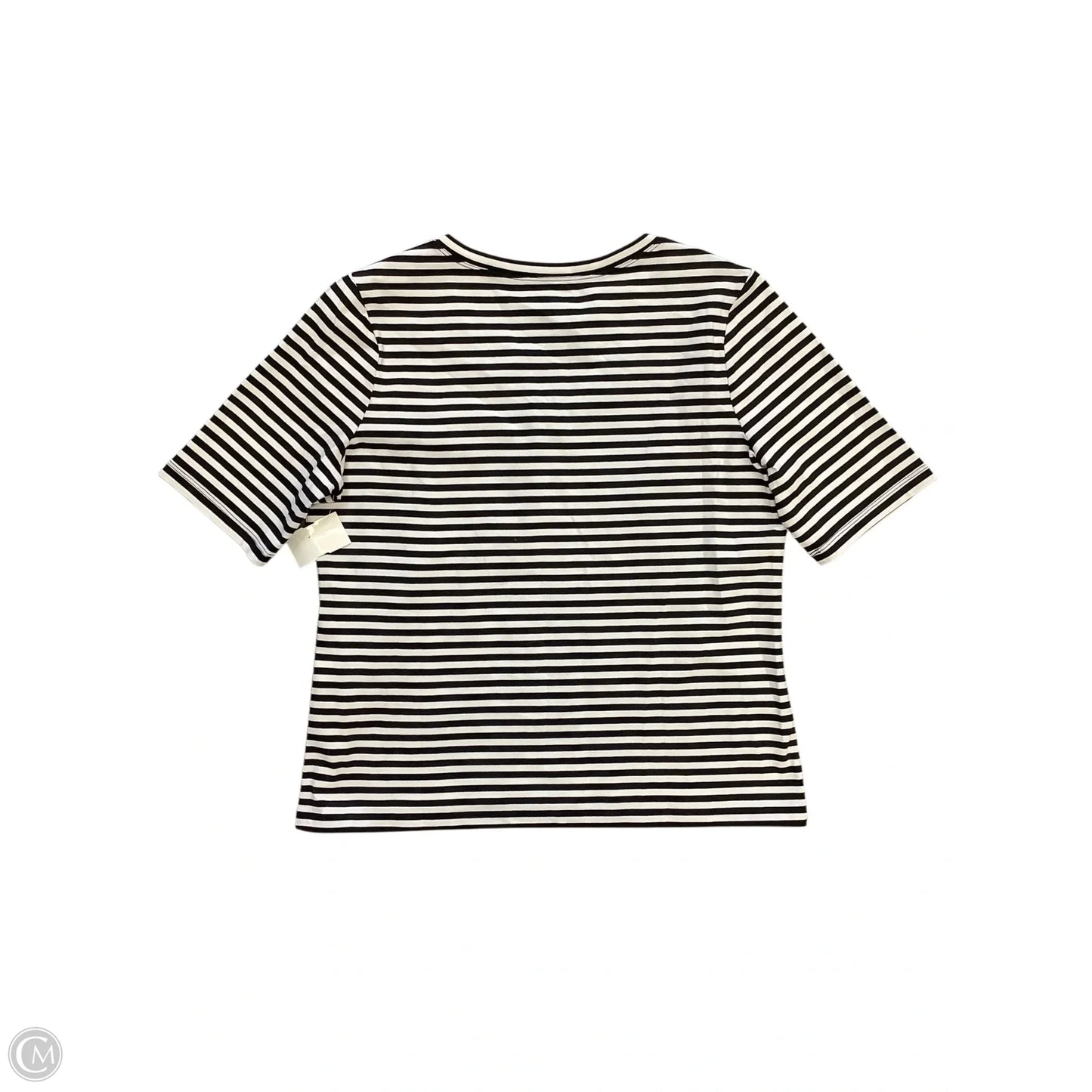 Top Short Sleeve Basic By Chicos In Black & White, Size: M