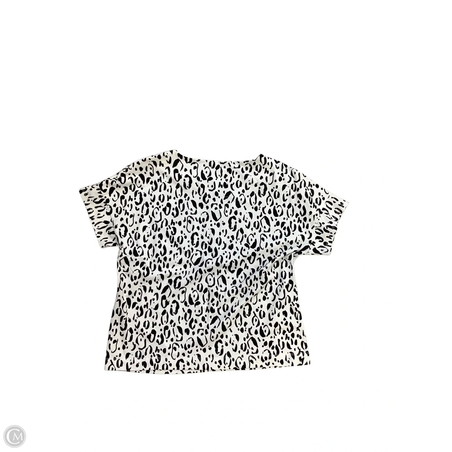 Top Short Sleeve Basic By Chicos In Black & White, Size: S