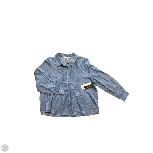 Top Long Sleeve By Liverpool In Blue, Size: L