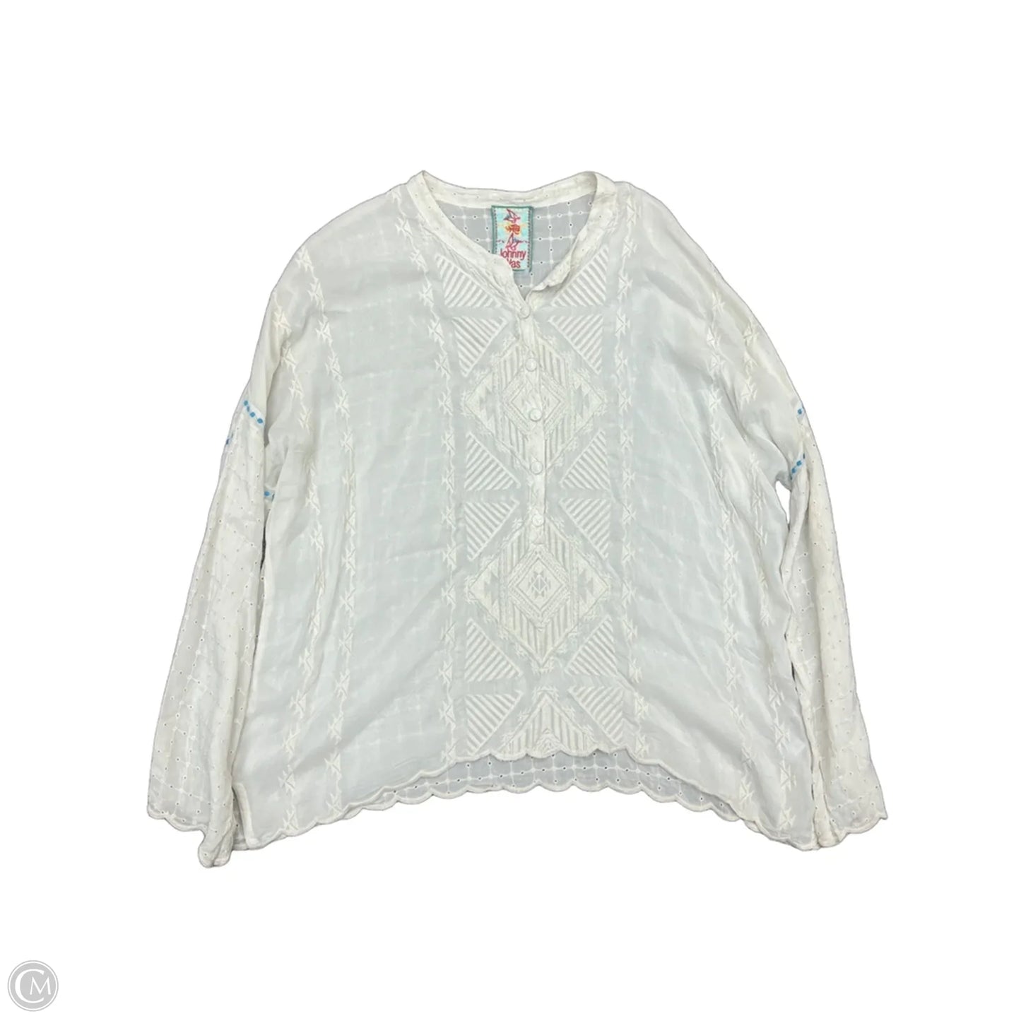 Top Long Sleeve By Johnny Was In Tan, Size: S