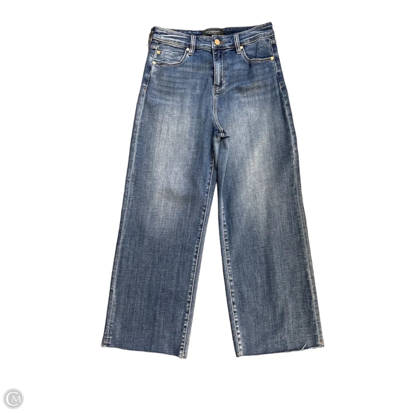 Jeans Flared By Liverpool In Blue Denim, Size: 4
