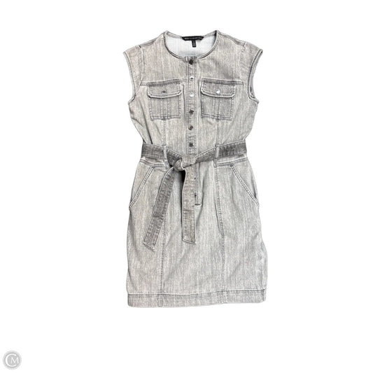 Dress Casual Midi By White House Black Market In Grey Denim, Size: 4
