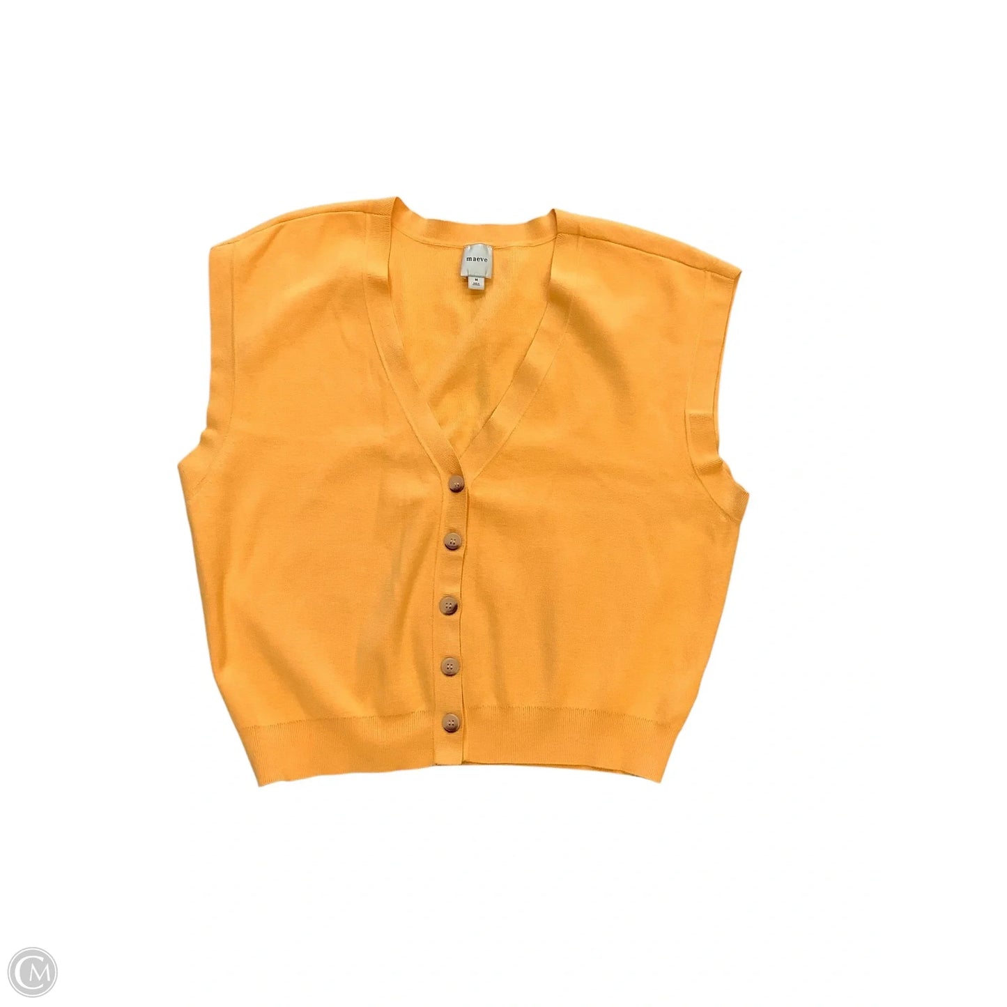 Vest Sweater By Maeve In Orange, Size: M