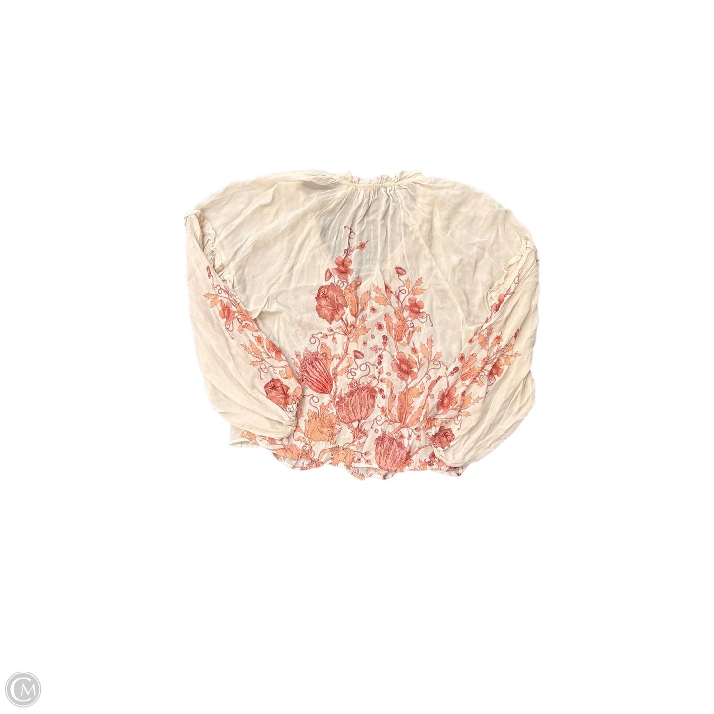 Blouse Long Sleeve By Anthropologie In Cream, Size: M