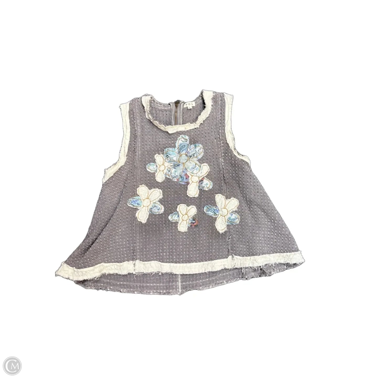 Top Sleeveless By Pol In Grey, Size: L