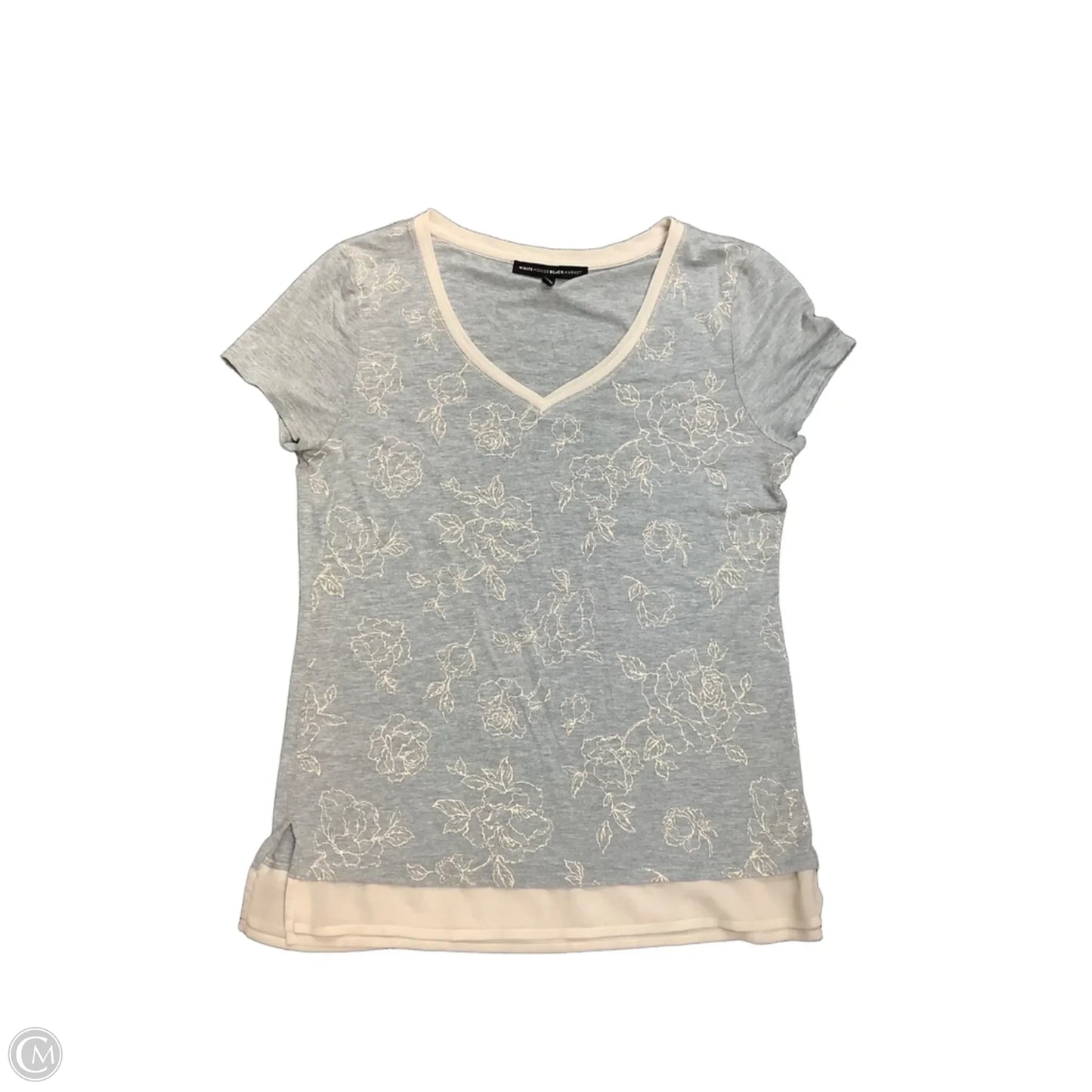 Top Short Sleeve Basic By White House Black Market In Grey, Size: S