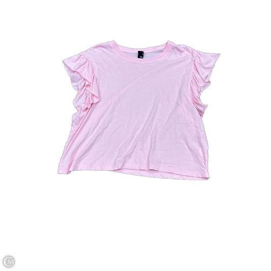 Top Short Sleeve Basic By Bobi In Pink, Size: Xl