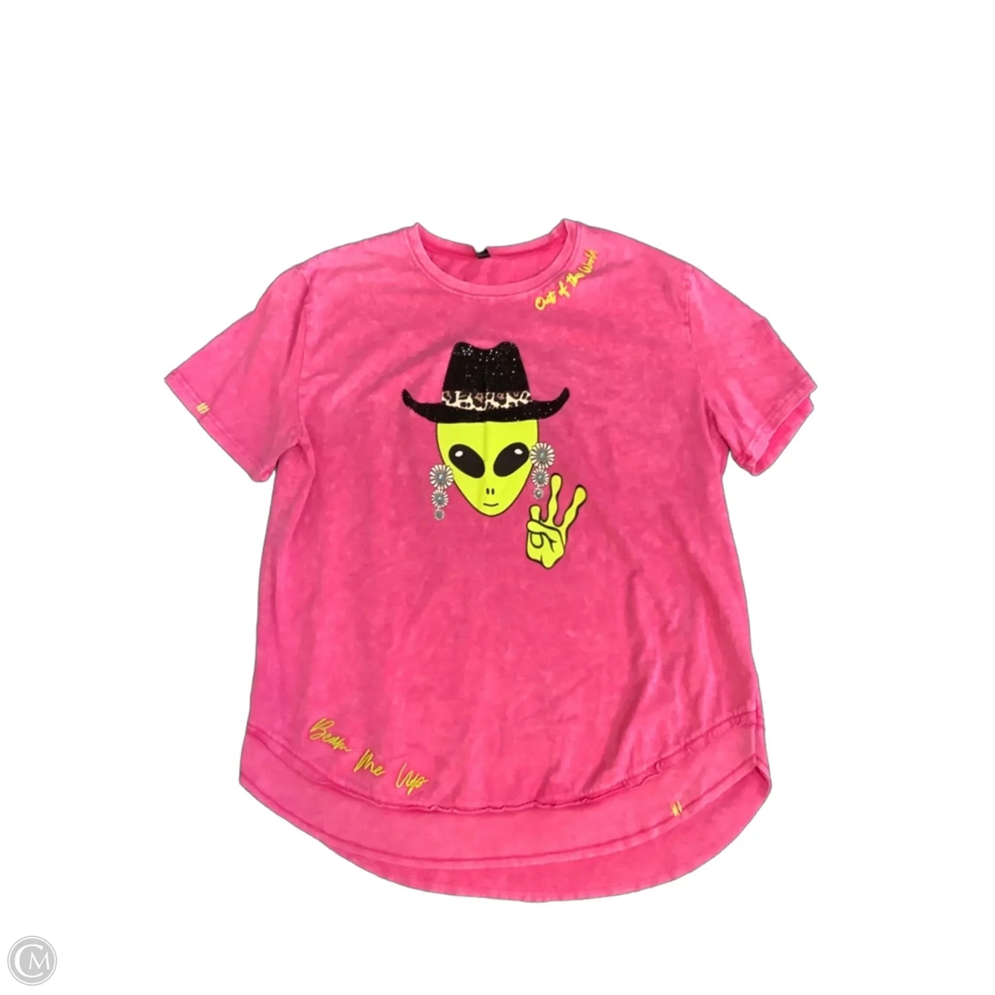 Top Short Sleeve Basic By Clothes Mentor In Pink, Size: L