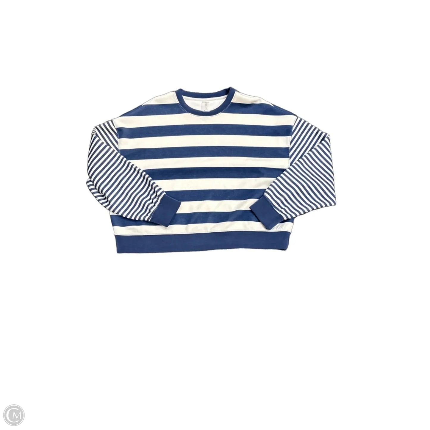 Sweatshirt Crewneck By As Revival In Blue & Cream, Size: M