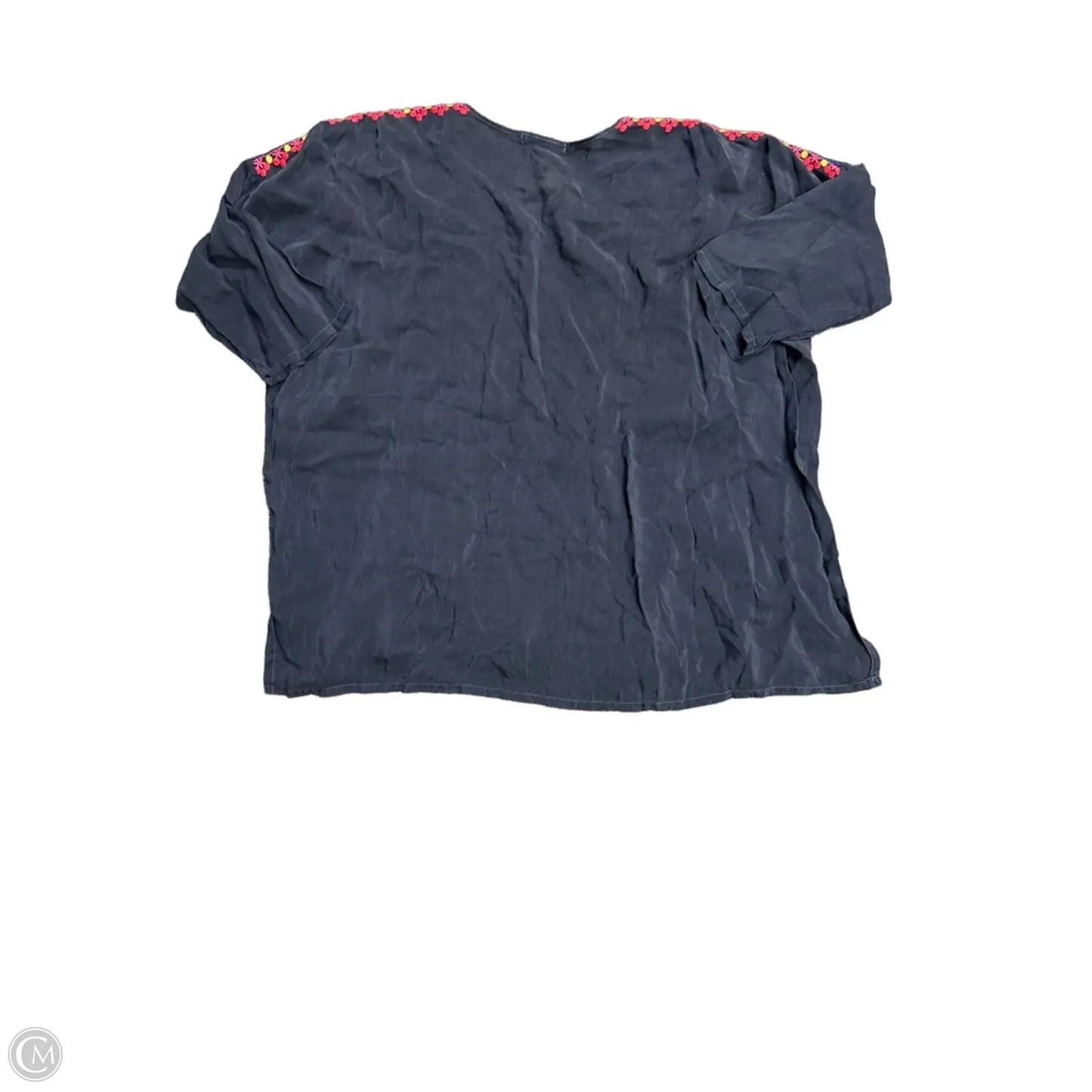 Blouse Long Sleeve By Johnny Was In Navy, Size: M