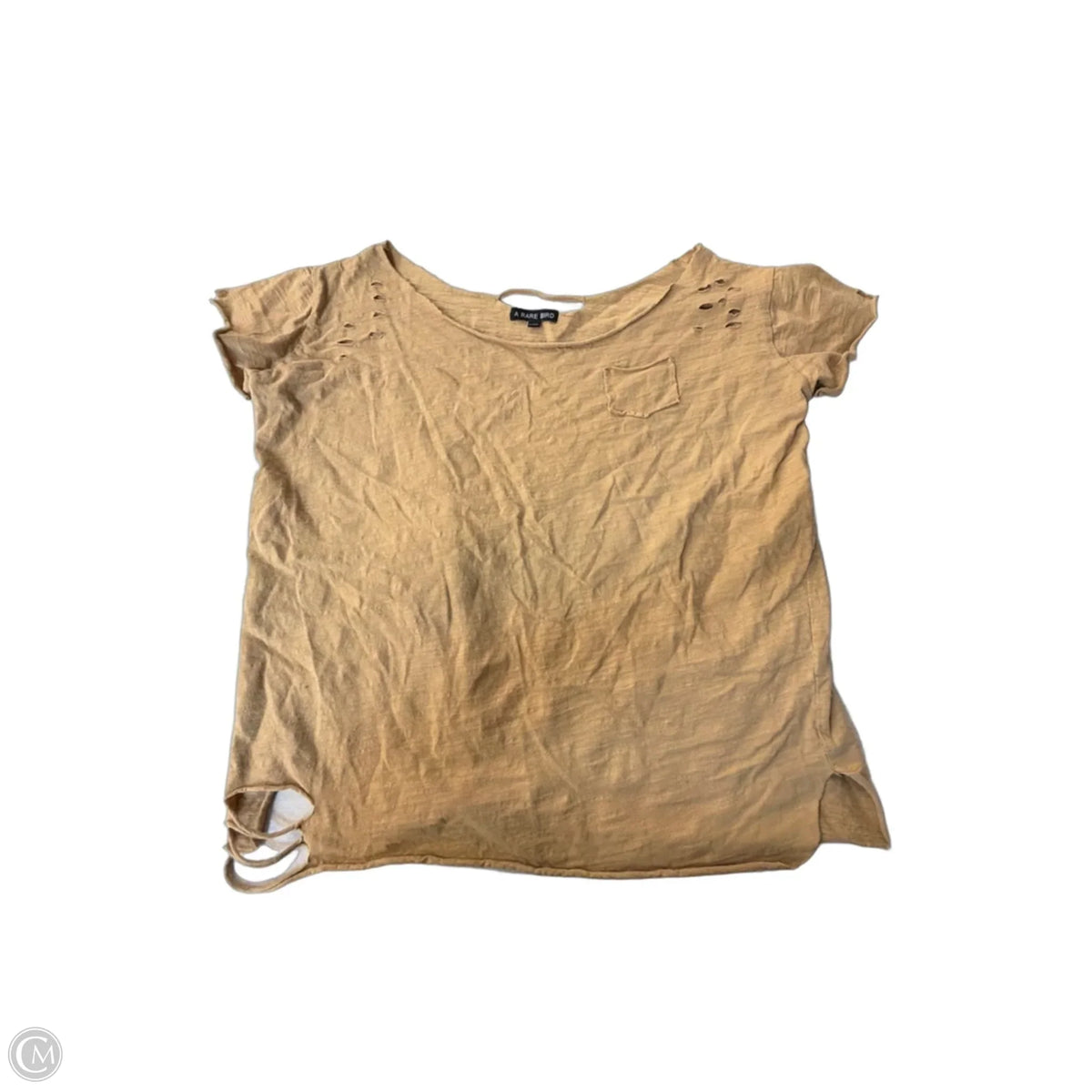 Top Short Sleeve Basic By A Rare Bird In Tan, Size: L