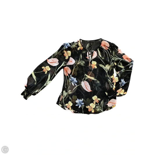 Blouse Long Sleeve By White House Black Market In Black, Size: Xs