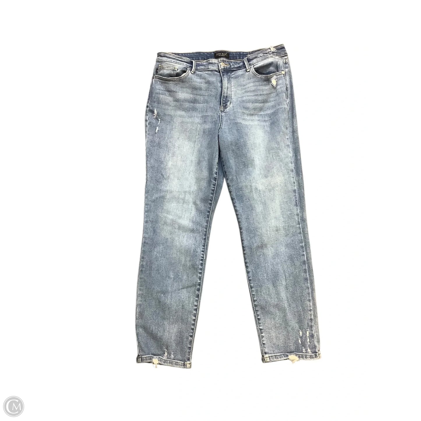 Jeans Straight By Judy Blue In Blue Denim, Size: 15 (32)