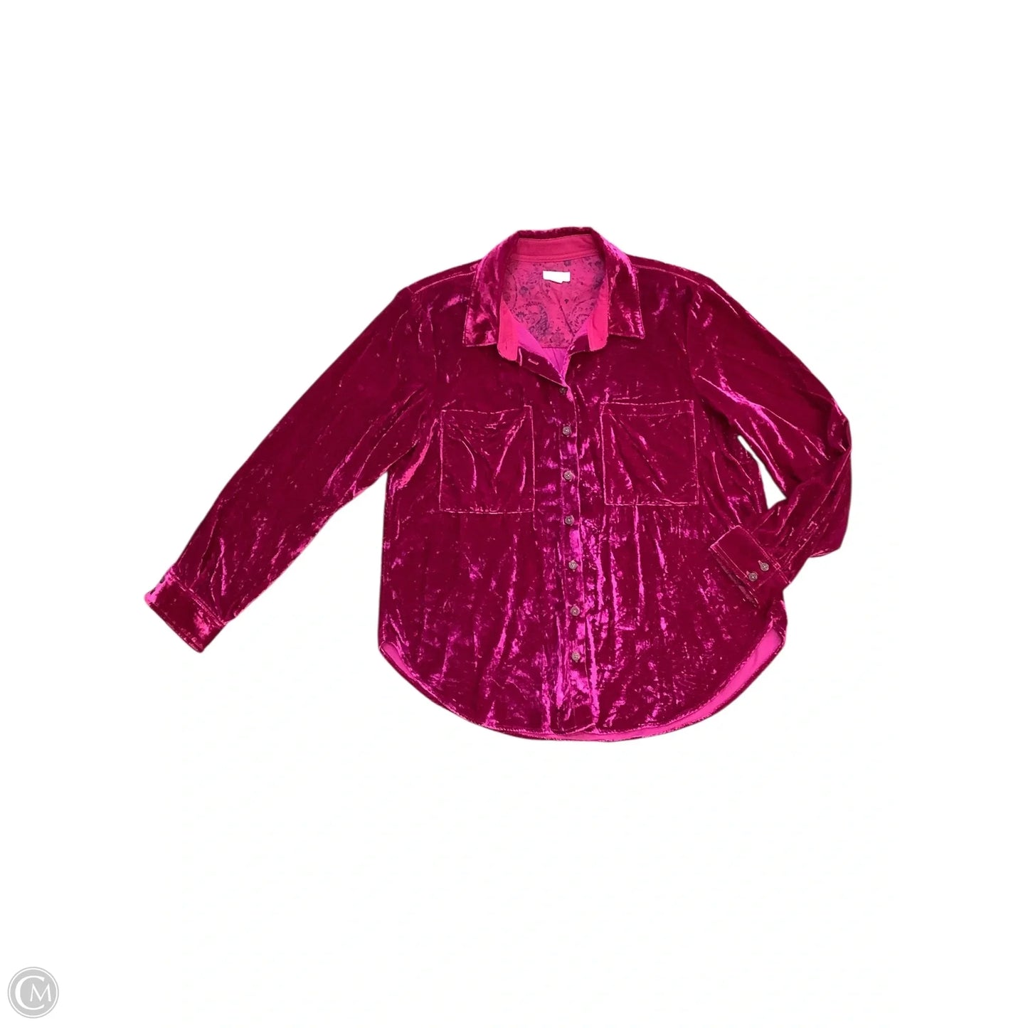 Blouse Long Sleeve By Pilcro In Pink, Size: M