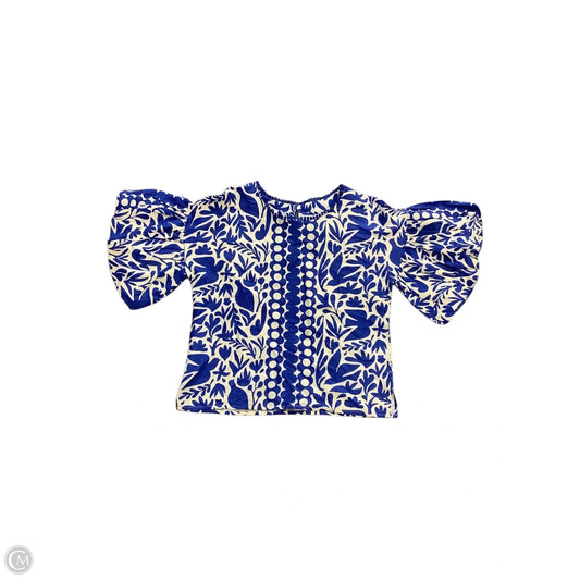 Blouse Short Sleeve By Cmb In Blue, Size: S