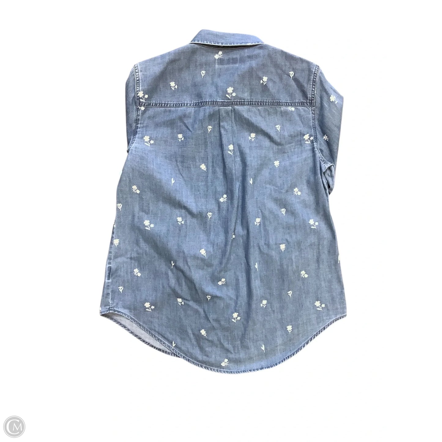 Blouse Long Sleeve By Cma In Blue Denim, Size: 8