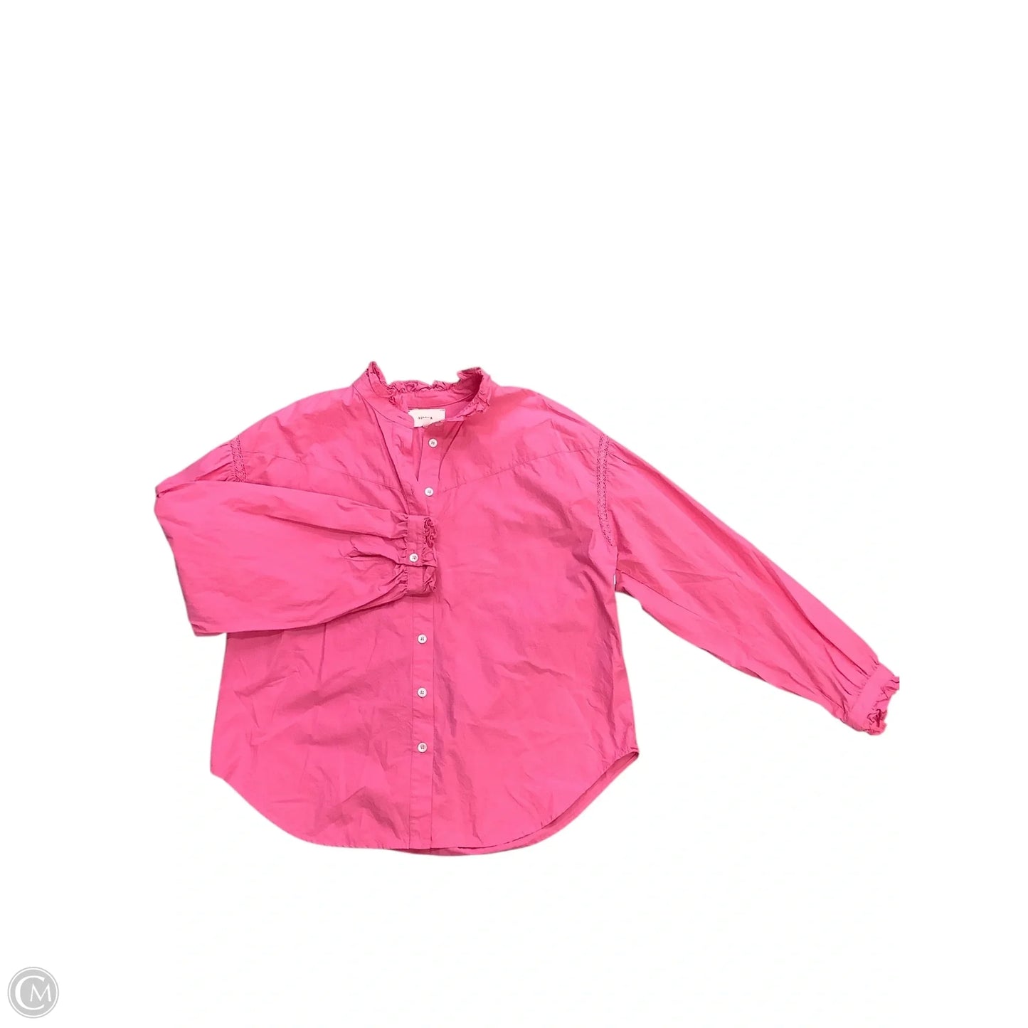 Blouse Long Sleeve By Cmb In Plaid Pattern, Size: S