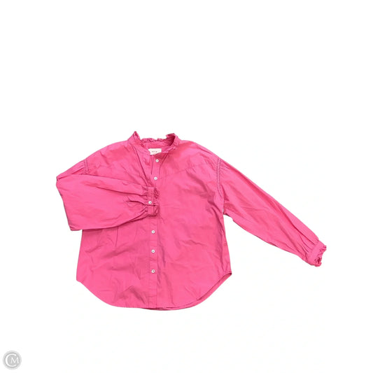 Blouse Long Sleeve By Cmb In Plaid Pattern, Size: S