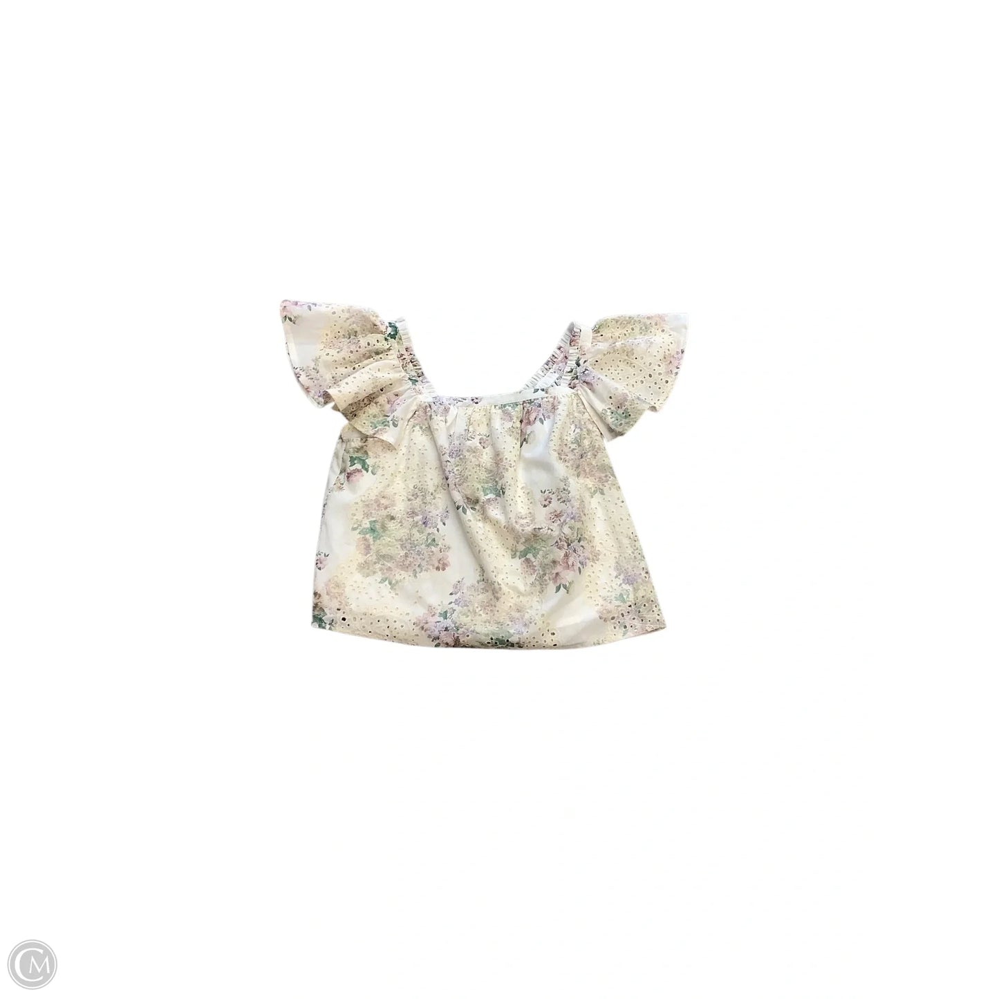 Top Short Sleeve By Solitaire In Floral Print, Size: M