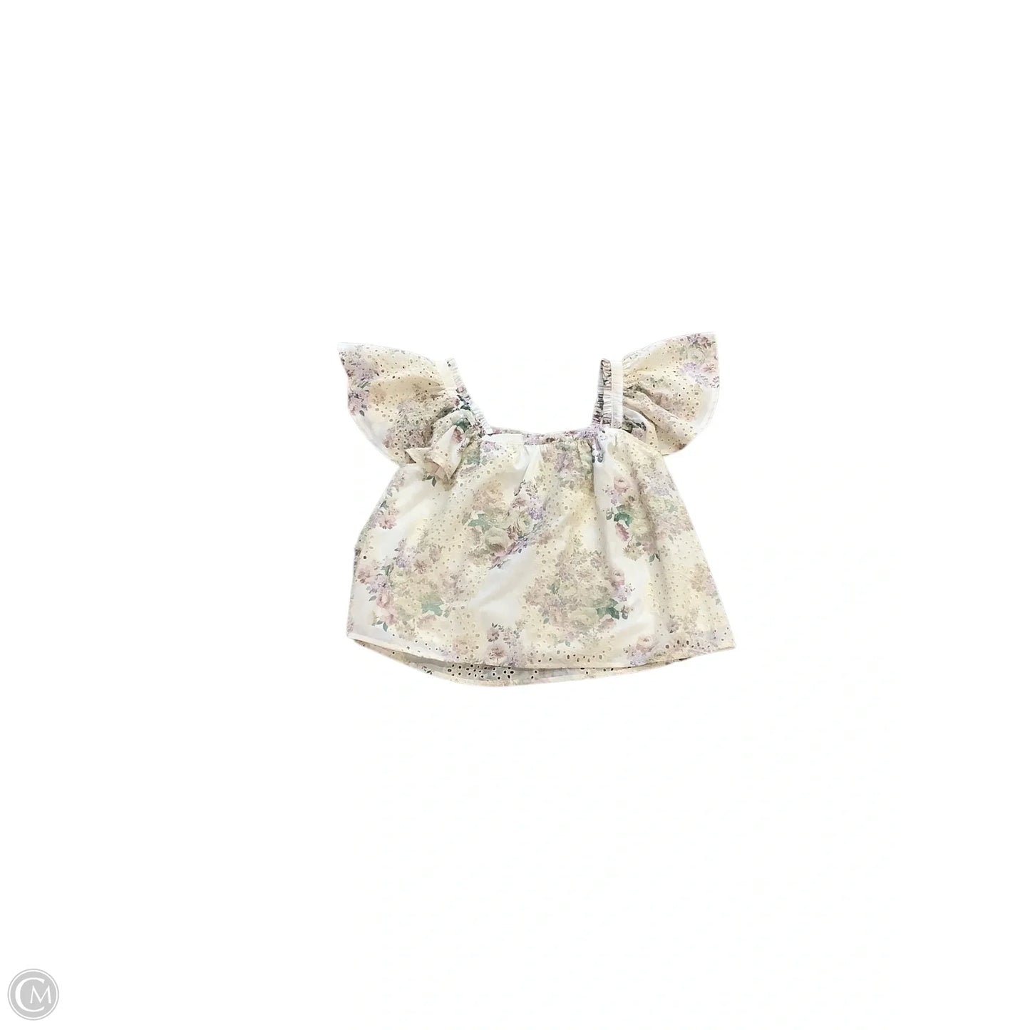 Top Short Sleeve By Solitaire In Floral Print, Size: M