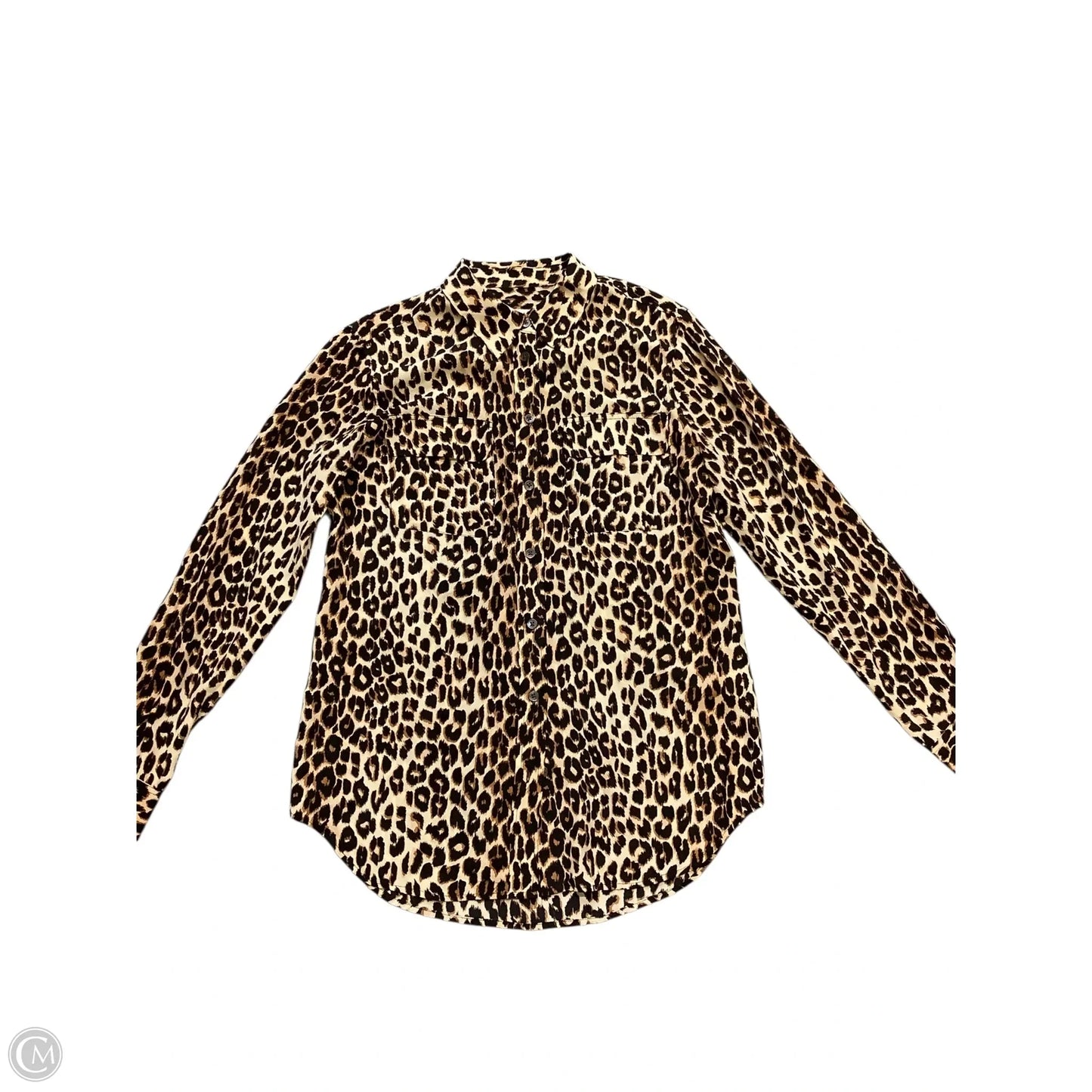 Blouse Long Sleeve By Equipment In Animal Print, Size: S
