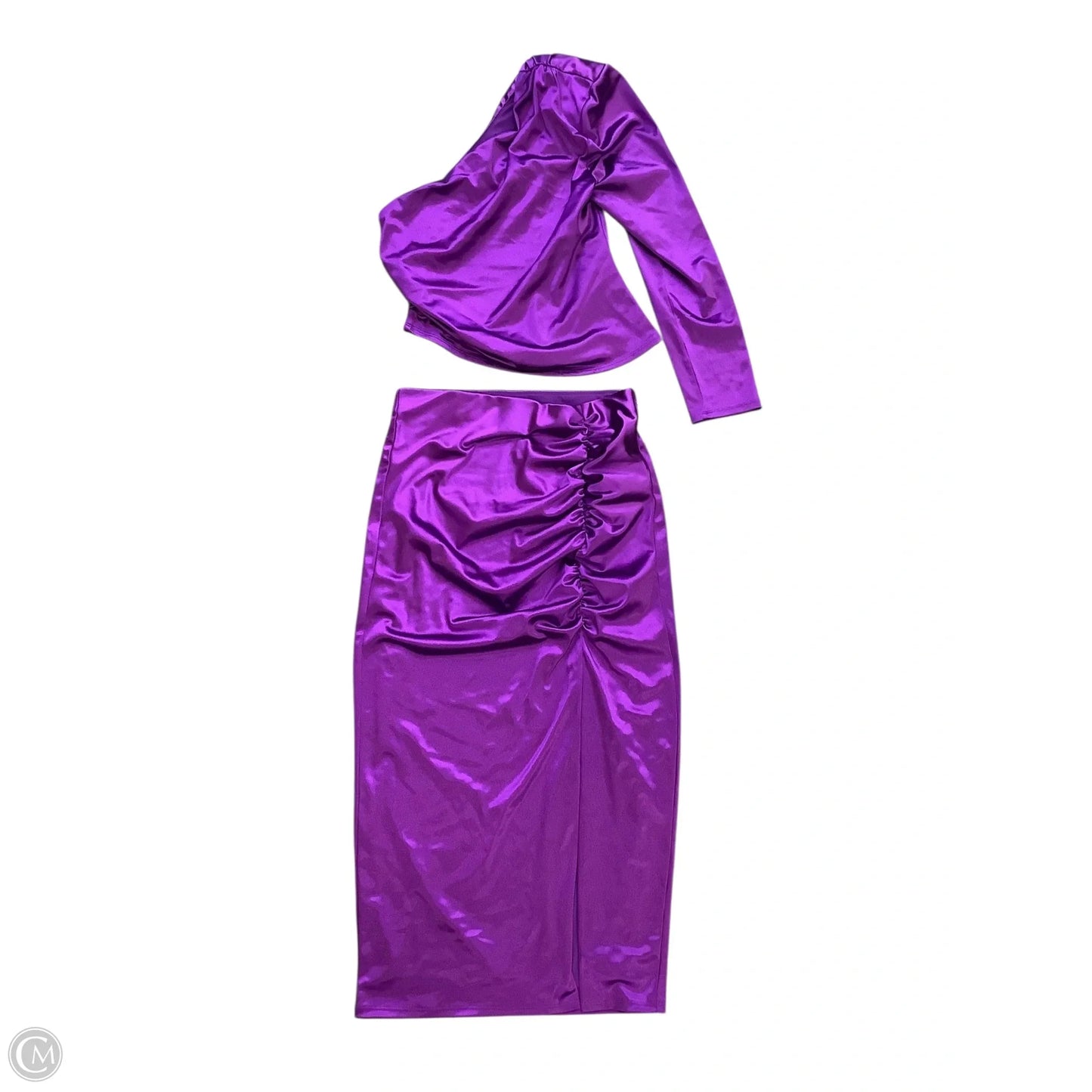 Skirt Suit 2pc By Express In Purple, Size: M As is