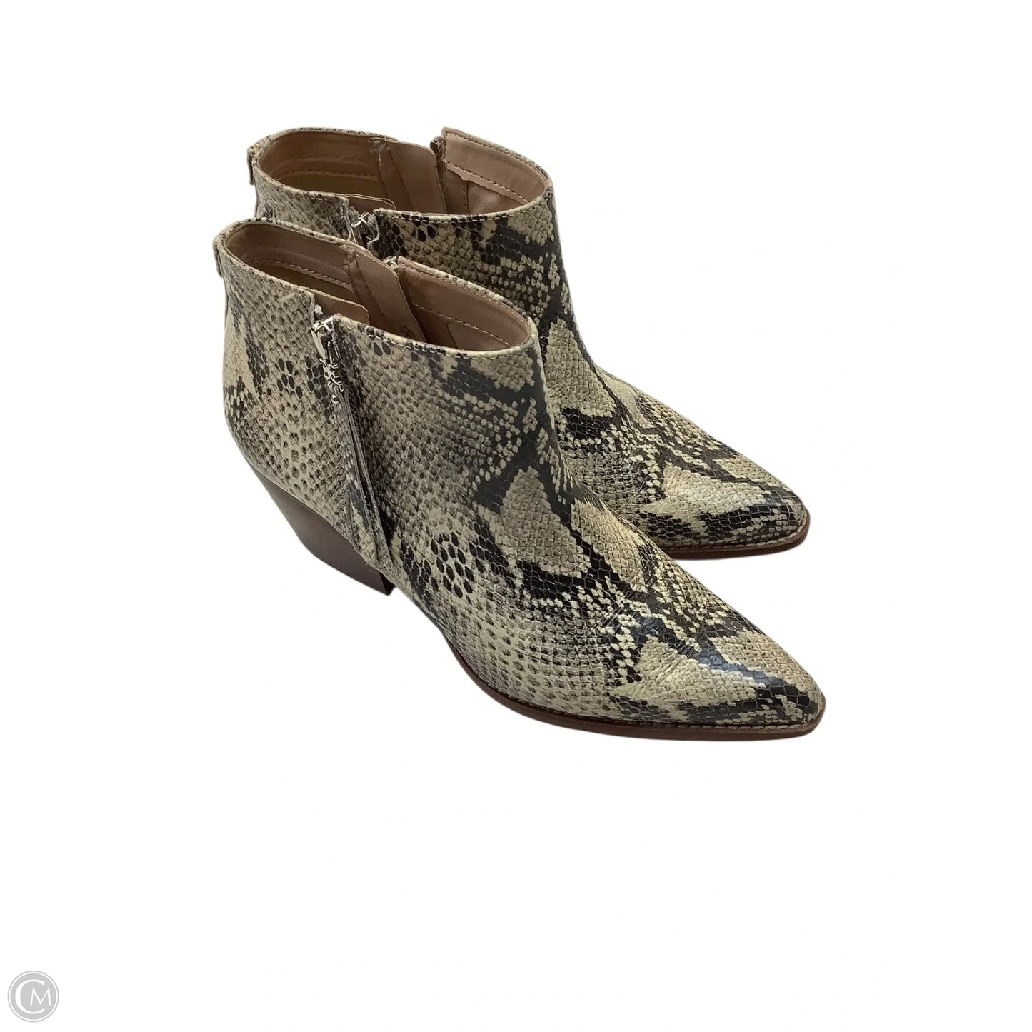 Boots Ankle Heels By Sam Edelman In Snakeskin Print, Size: 7.5