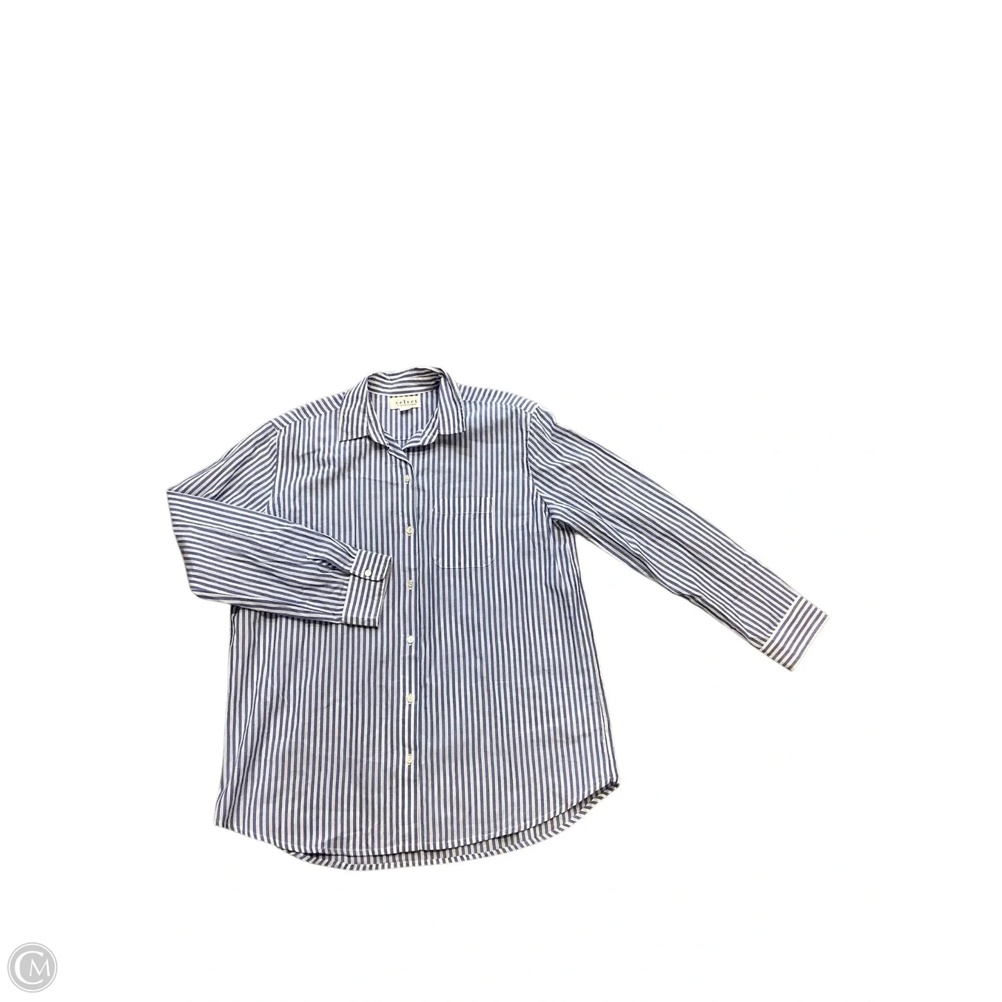 Blouse Long Sleeve By Velvet In Blue, Size: S